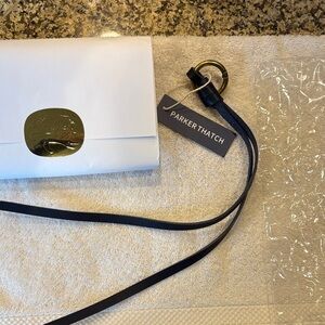 Parker Thatch Navy Long Leather bag Charm NWT